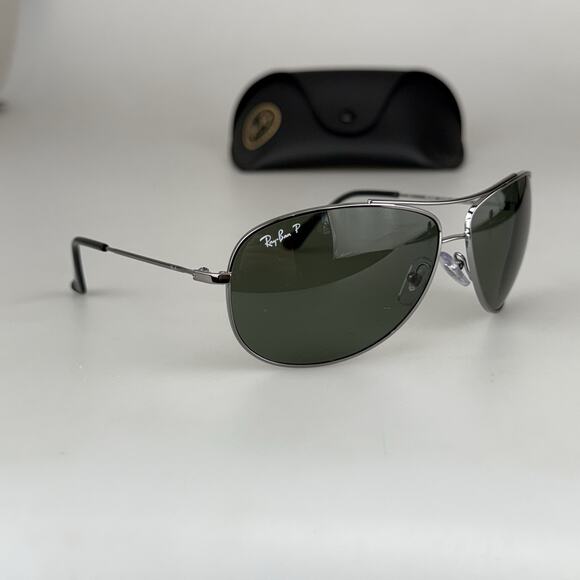 Ray-Ban Sunglasses RB 3293 004/9A Silver Polarized Aviator Pilot New + Case - Picture 2 of 13